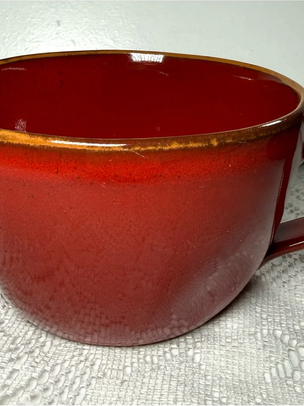 Carmen Broccato collection by Crate&Barrel Red Jumbo Mug & Plate
